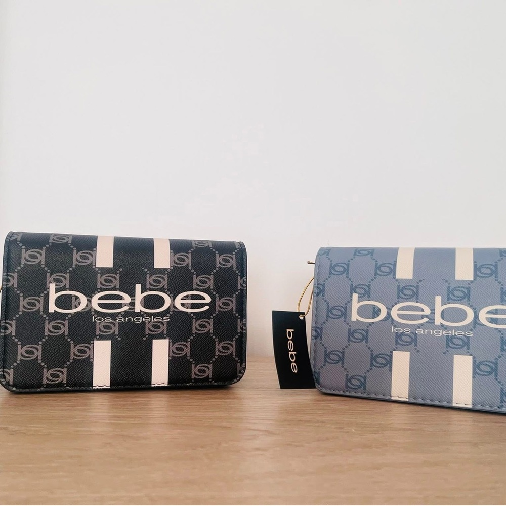 2 for 1 - bebe Monogram Crossbodies in Black and Blue